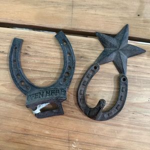 Wall bottle opener and wall hook